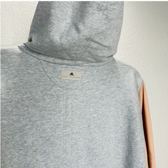 NWOT Stella McCartney x Adidas Heather Gray Peach Hoodie Zip Sweater L - Picture 14 of 16